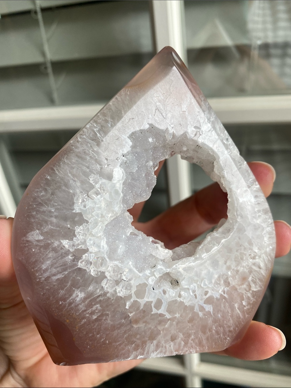Druzy Agate Teardrop - Polished Crystal Display - Picture 5 of 6